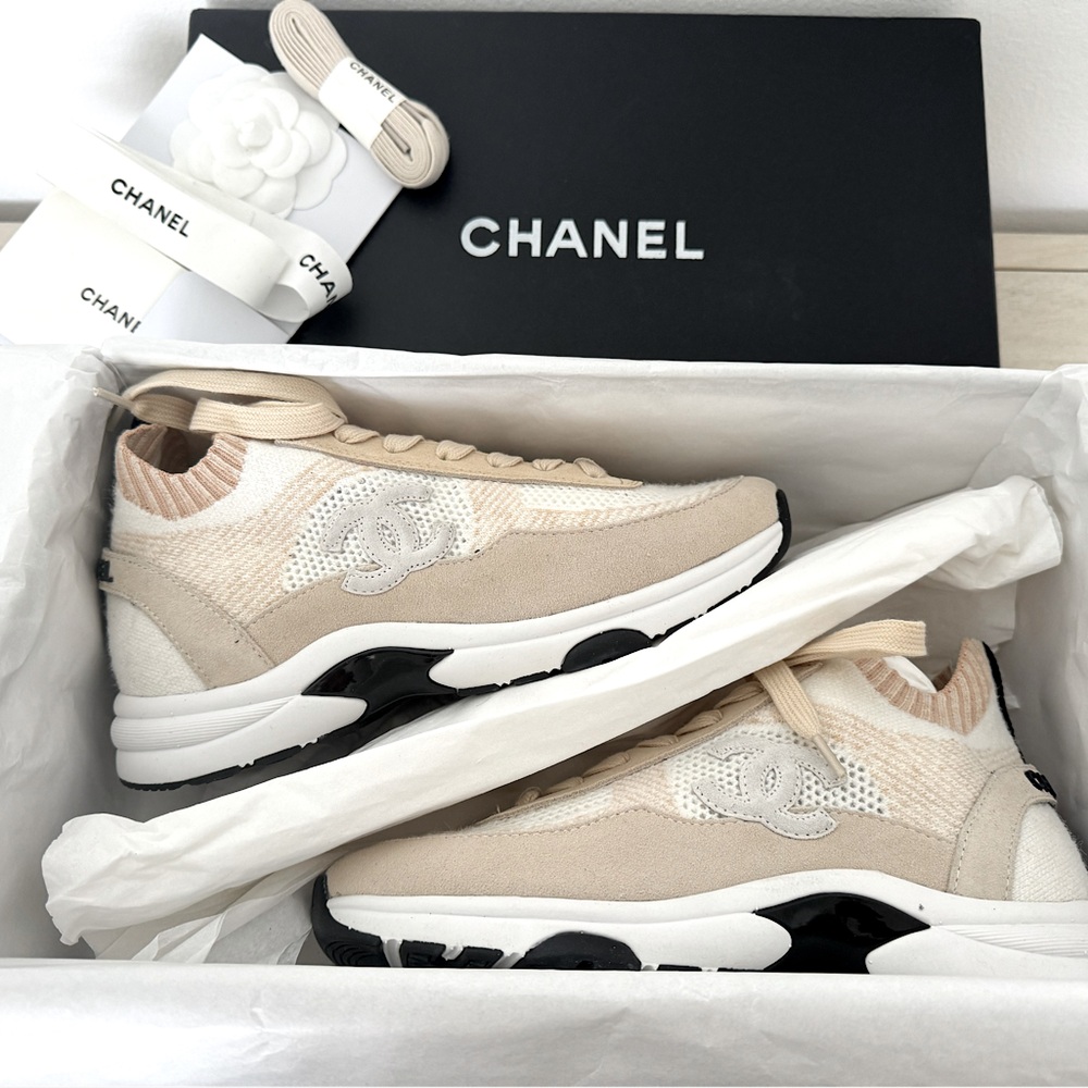 Neutral Chanel Sneakers - Never Worn- Size 36